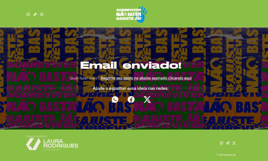 Página de email enviado