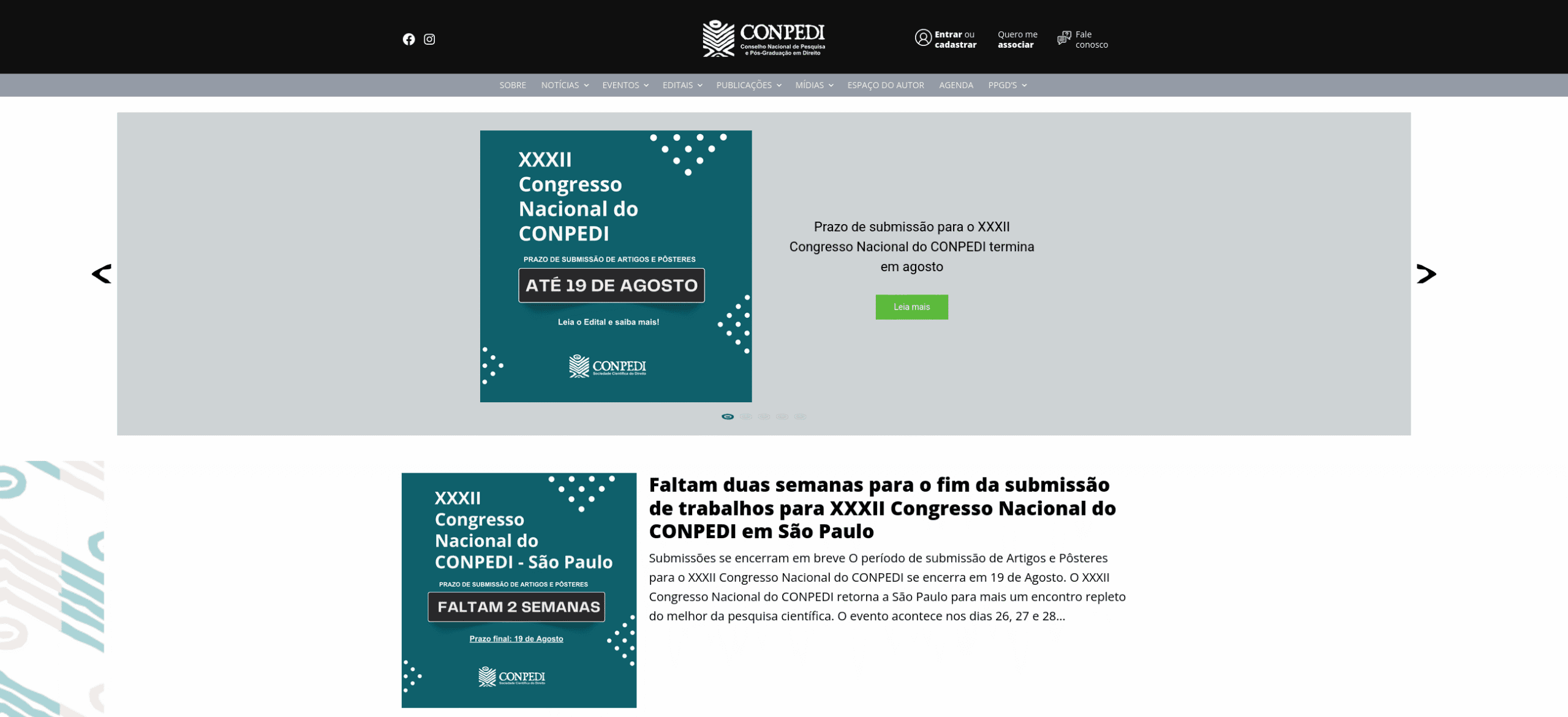 página do conpedi