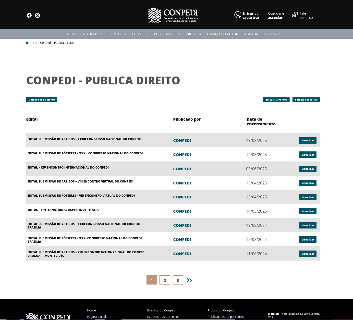 página do conpedi