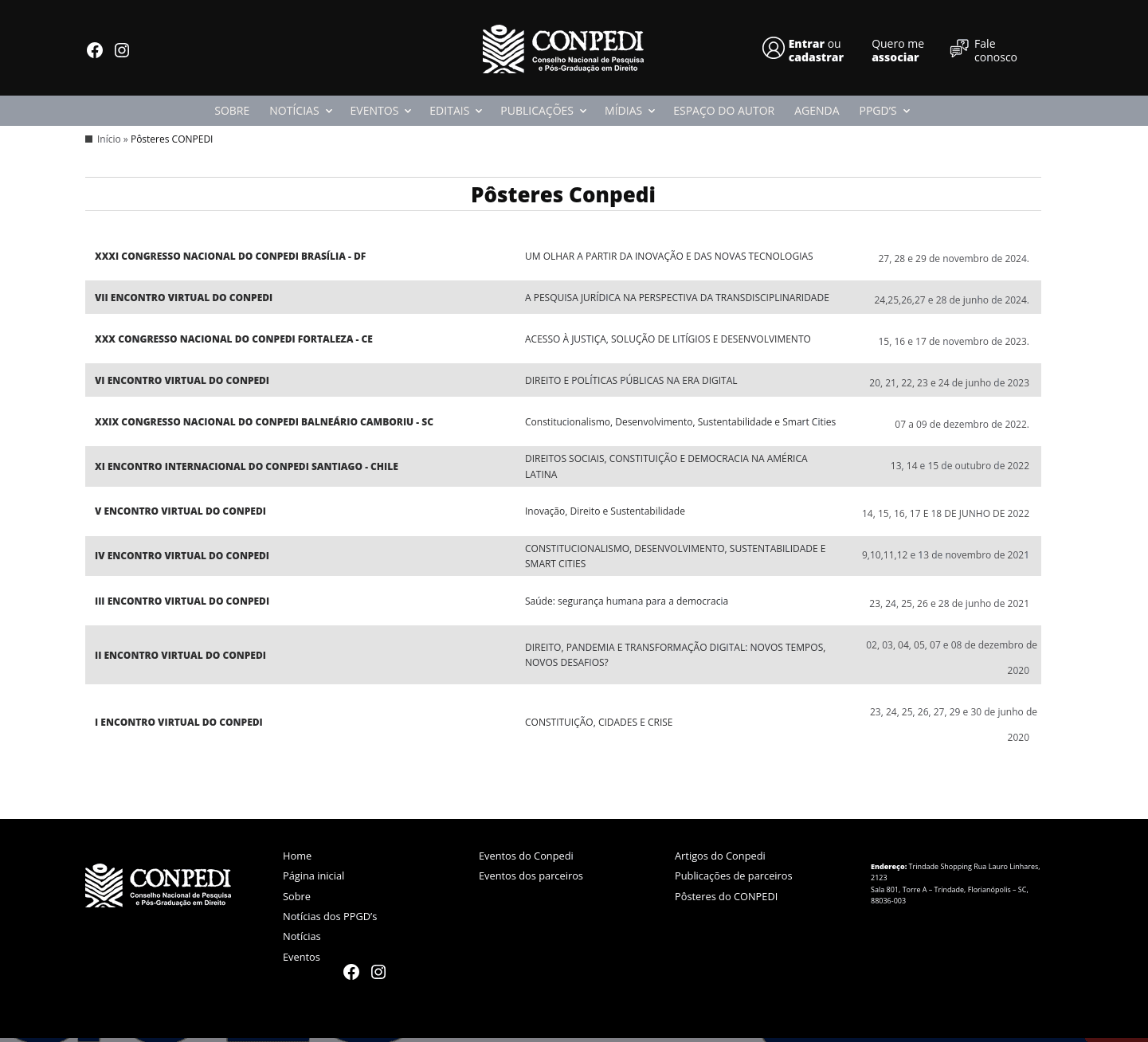 página do conpedi