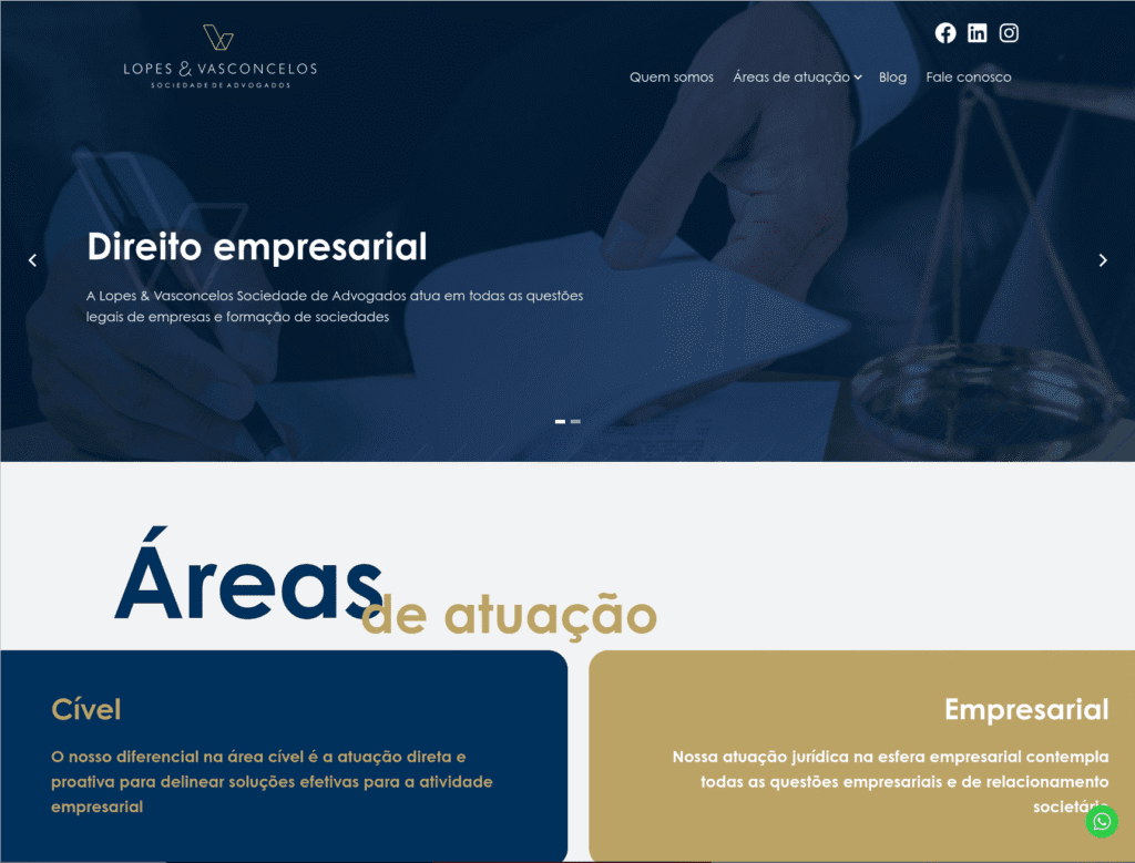 Tela de site https://lvsa.com.br/